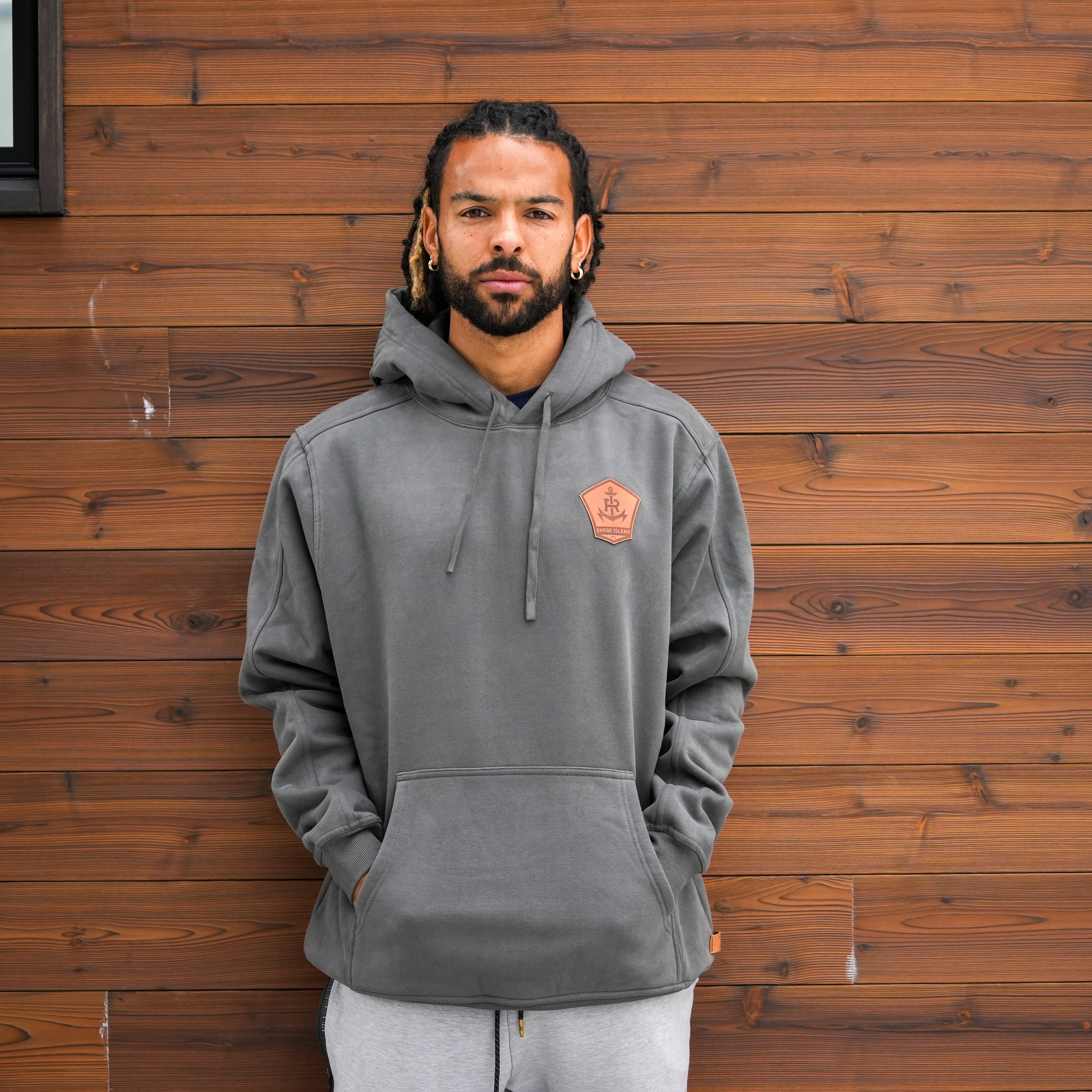 LEATHER CREST HEAVYWEIGHT HOODIE