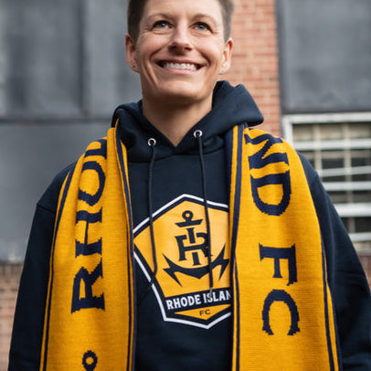 woman wearing scarf and sweatshirt
